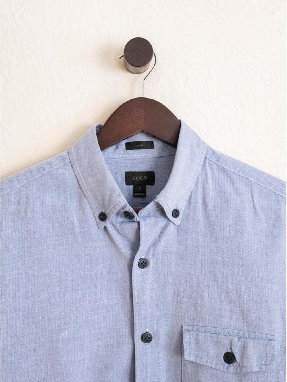 J.Crew Slim Blue Herringbone Button Down Shirt